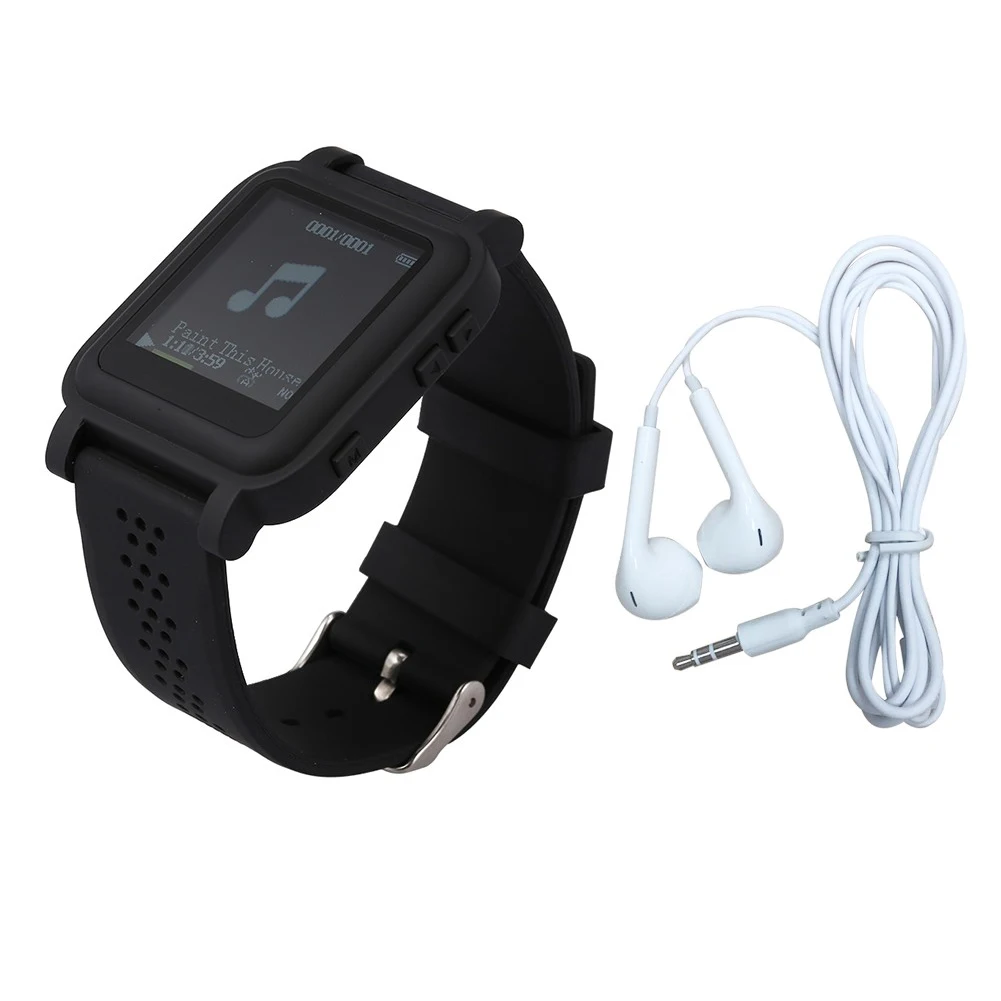 Смарт часы с шагомером 8 ГБ mp3 плеер FM радио секундомер наушники MP3 спортивные