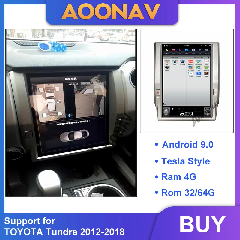 

Автомагнитола, мультимедийный плеер для TOYOTA Tundra 2012-2018, 2din, android, автомагнитола с вертикальным экраном, DVD-плеер