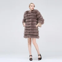 2021 natural fox leather ladies coat winter ladies fashion warm natural fox leather coat 90 70cm removable sleeves removable for