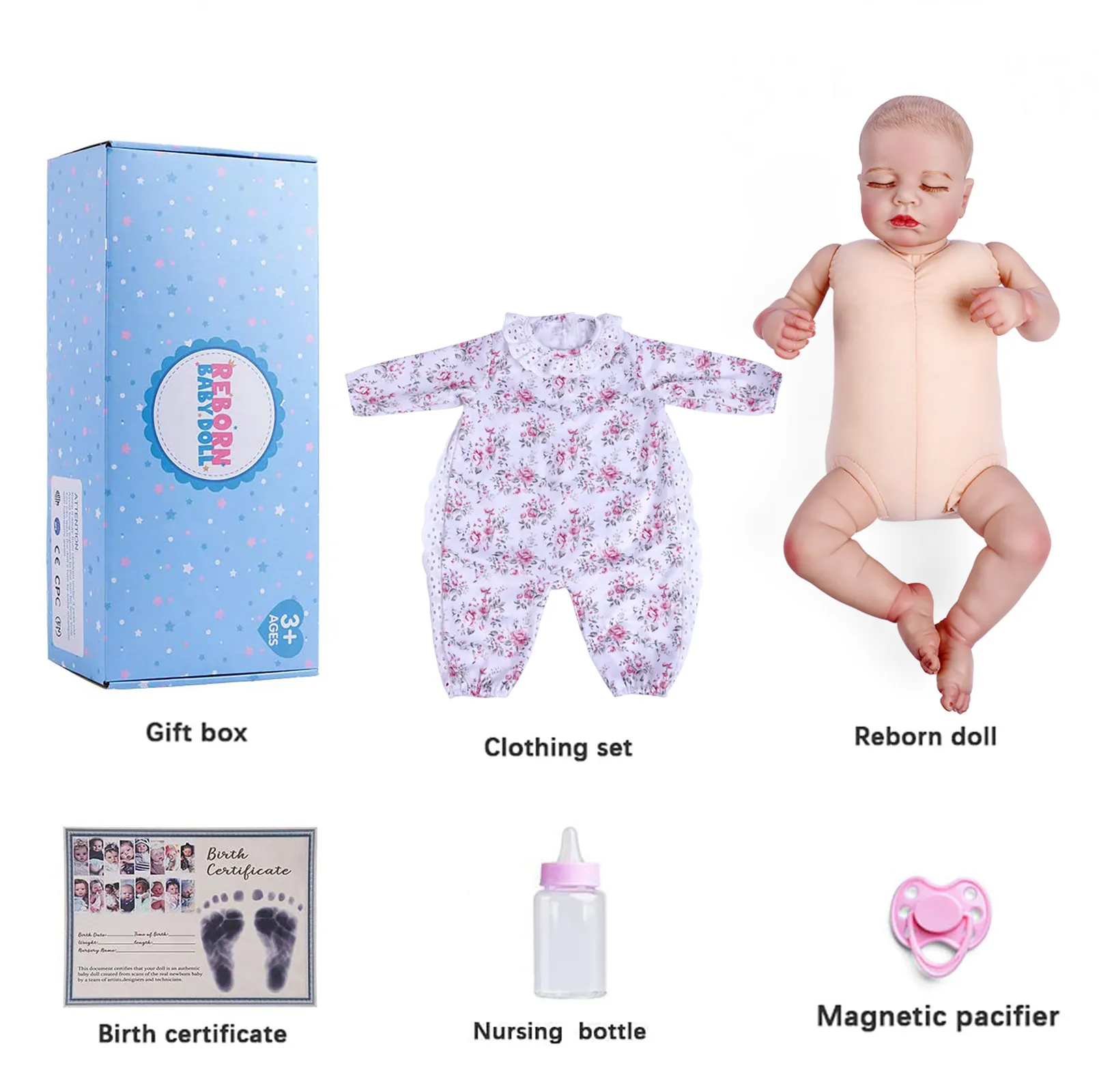 

ADFO Bonecas Reborn 51cm 20 Inch Toddler Boy Doll Cloth Body Stuffed Lifelike Simulation Bebe Reborn Doll Toys Xmas Gift for Kid