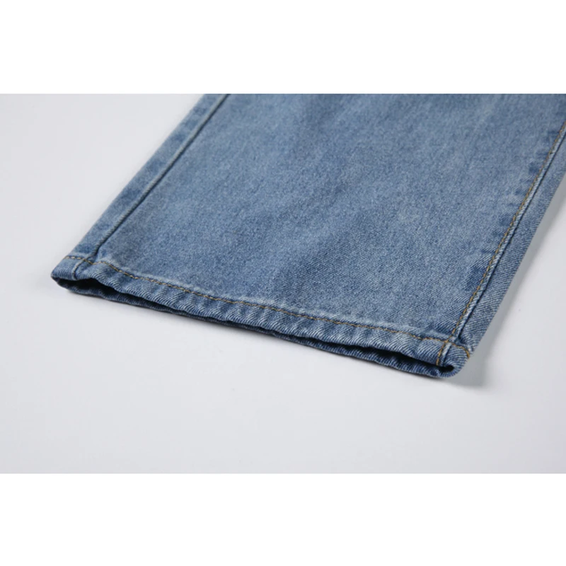 

Streetwear Ripped Hole High Waist Jeans Women 2021 Harajuku Long Trousers Female Casual Wide Leg High Street Vintage Denim Pants