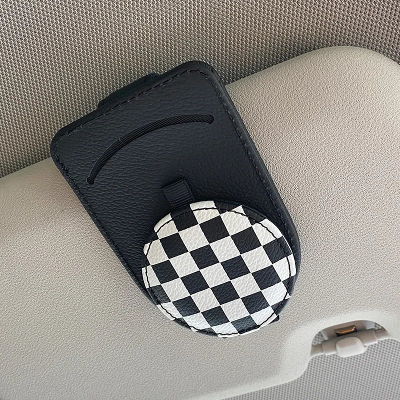

2021 NEW PU Leather Car Glasses Holder Car Bill Business Card Holder Car Glasses Frame for BMW Mini MINI