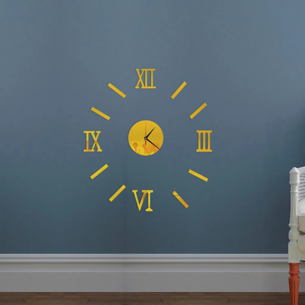 Ретро часы акриловые простыни Креативные 3D домашние зеркальные настенные сделай