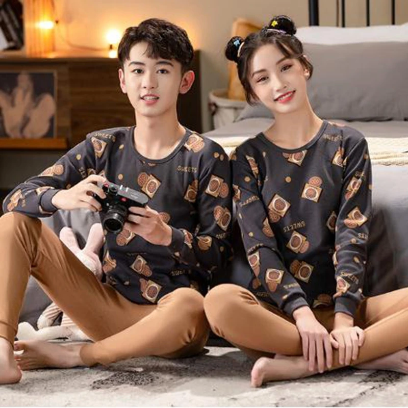 Зимние Детские пижамы хлопковые комплекты для подростков пижама с изображением