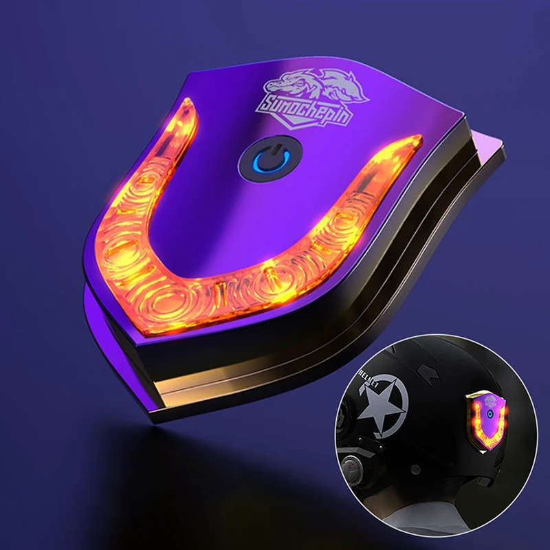 

Motorcycle Accessories V Shield USB Smart Wireless Helmet Light Day Trip Side Box Light Fuel Tank Decoration Night Warning Light