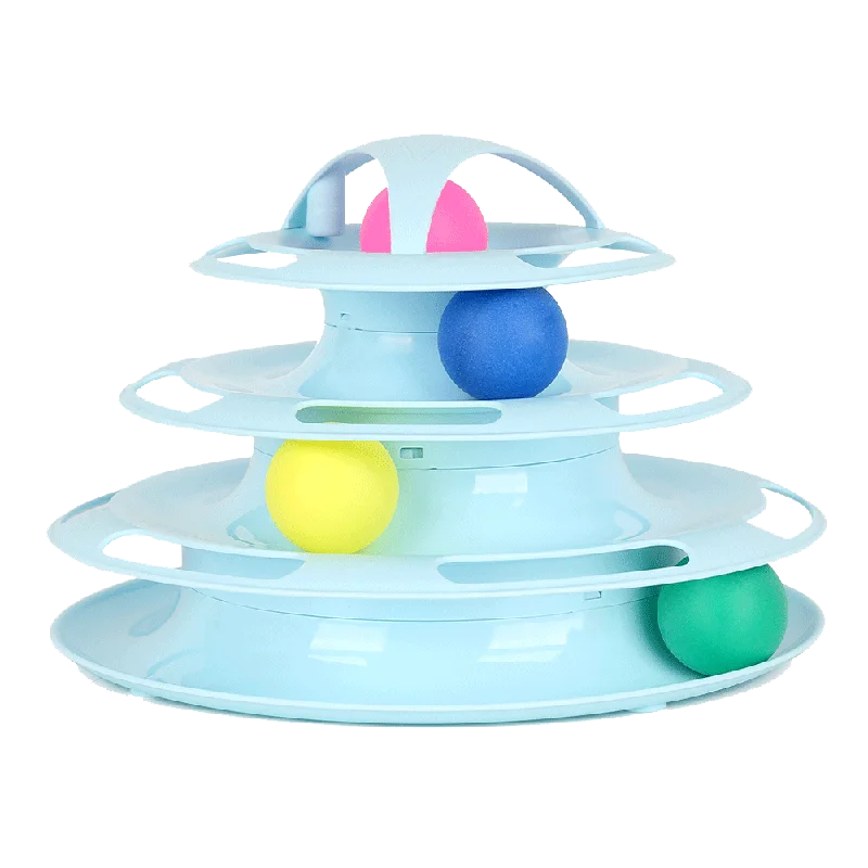 Вращающийся стол с мячом для кошек четырехслойные игрушки тикающая палочка