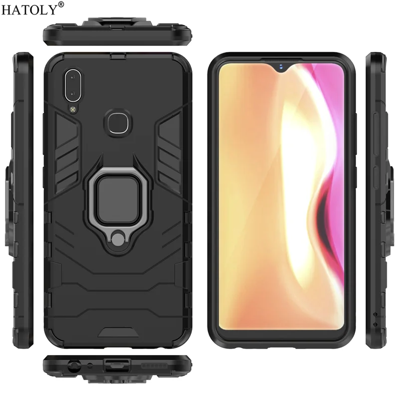 Чехол для Vivo Y91 противоударный защитный чехол магнитный держатель кольца на