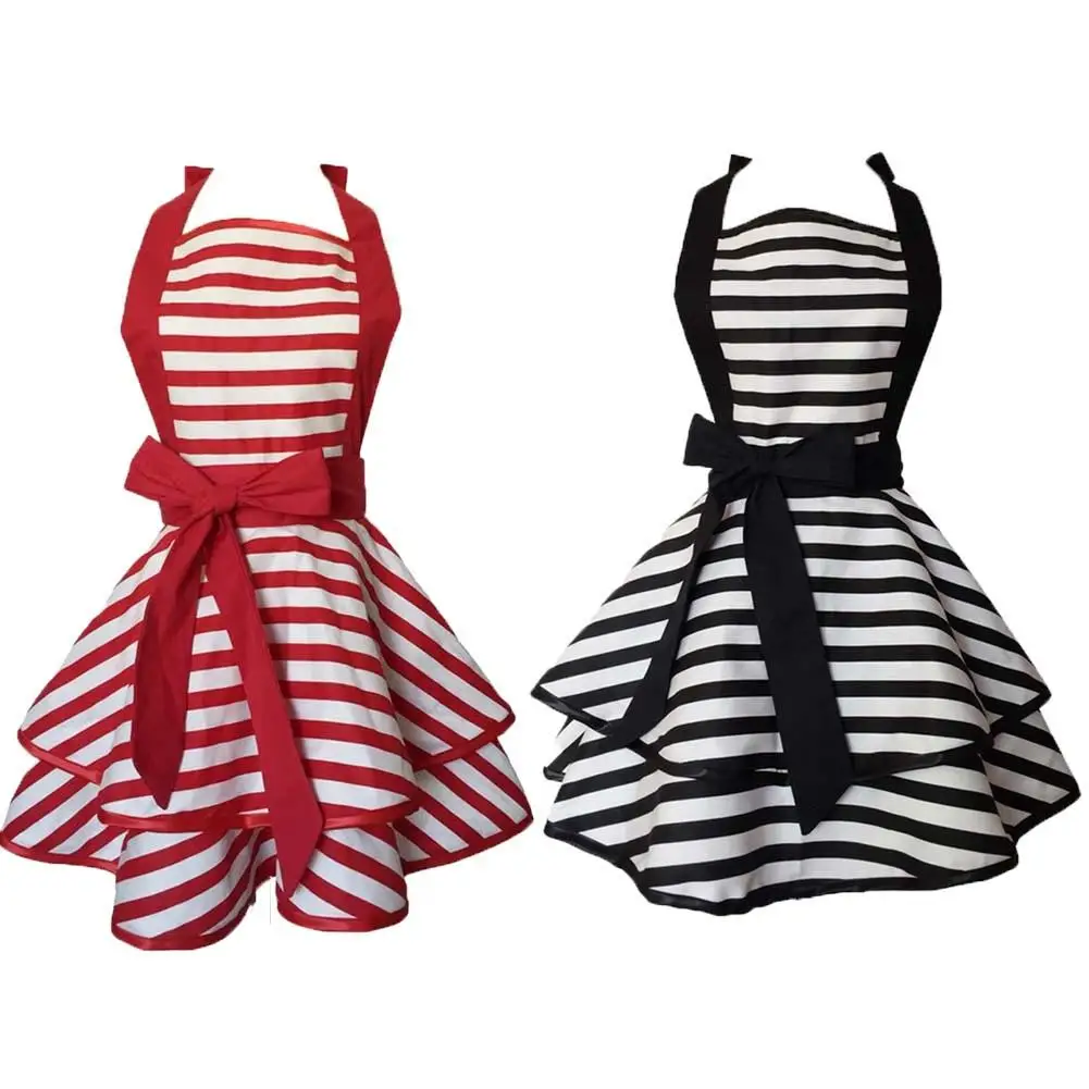 

Women Work Apron Kitchen Apron With Strips For Home Cleaning Kitchen Cooking