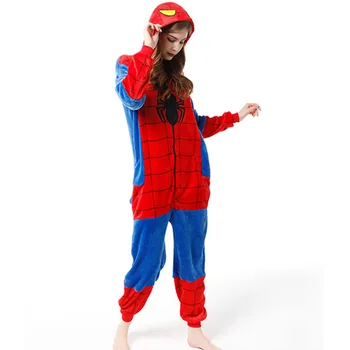 Boy Girl Children Spider Red Pajamas Set Flannel Kids Animal Cartoon Cosplay Hooded Pijama infantil Kigurumi Sleepwear 6
