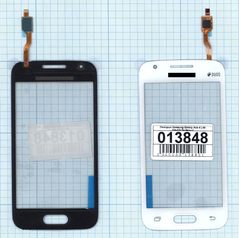 Сенсорное стекло (тачскрин) для Samsung Galaxy Ace 4 Lite SM-G313H белый Диагональ 480x800 |