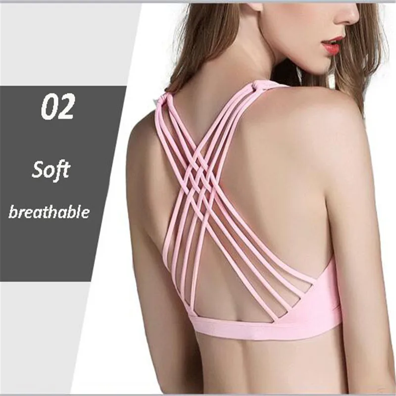 Женский спортивный бюстгальтер для йоги противоударный удобный дышащий быстро