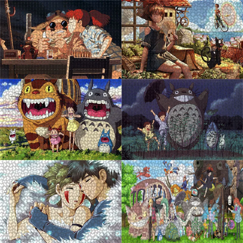 500 шт Ghibli Аниме Пазлы деревянные с изображением героя мультфильма Мой сосед