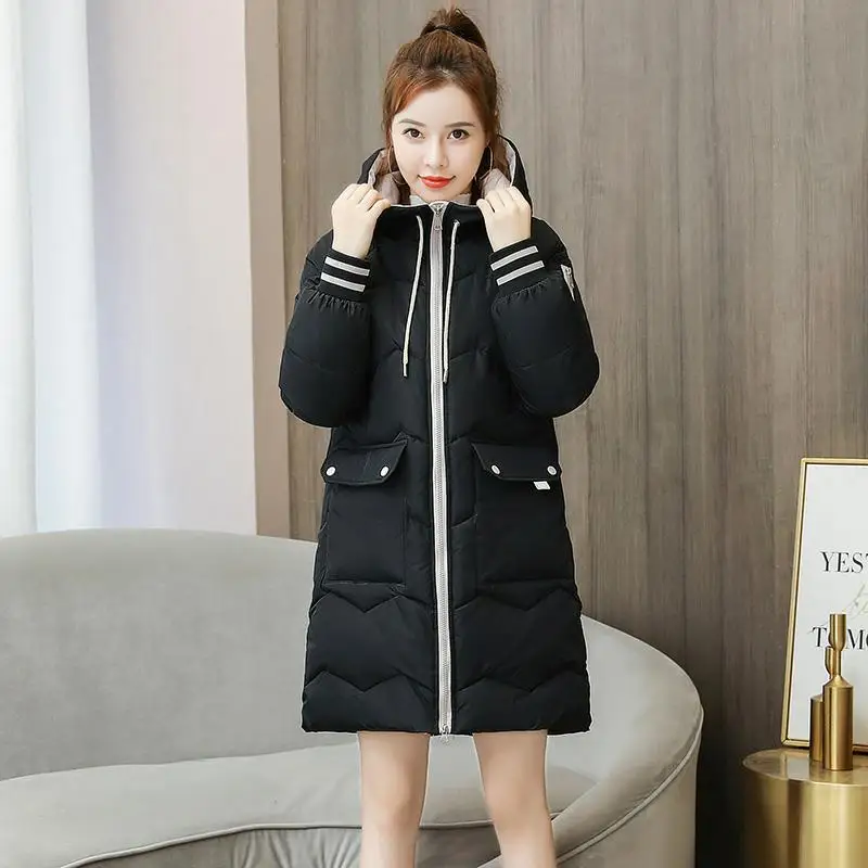 

WWinter 2021 new loose medium and long cotton jacket women's cotton coat