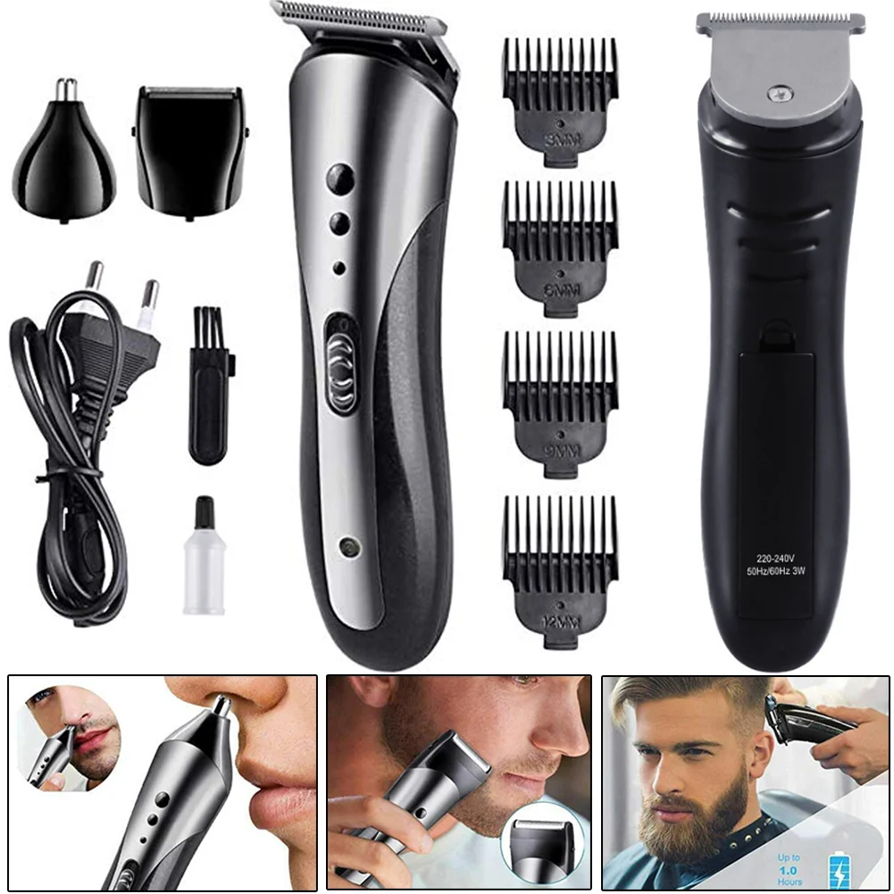 

3 в 1 электрическая бритва для бороды для мужчин, набор для стрижки волос, триммер для бритья носа, профессиональная стрижка, машинка для стри...