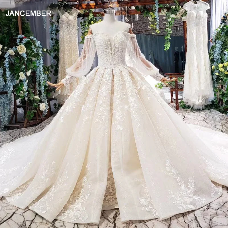 

HTL617 кружевные свадебные платья со шлейфом, открытыми плечами, кисточками, бисером, с открытыми плечами, размера плюс, свадебные платья, нови...