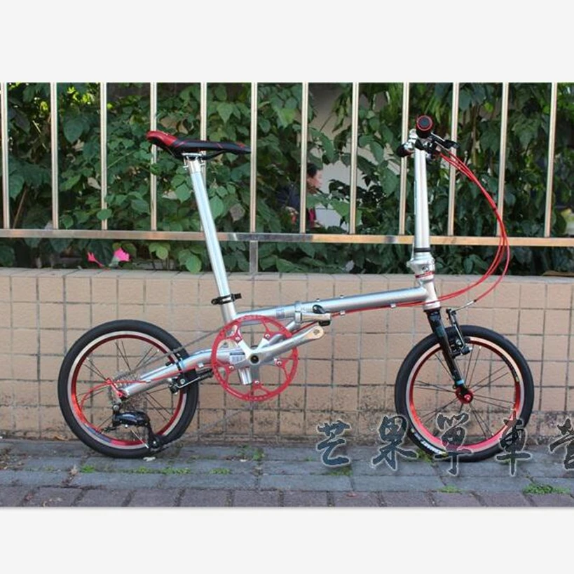 Складной велосипед Fnhon мини 16 дюймов из нержавеющей стали с 9 скоростями v