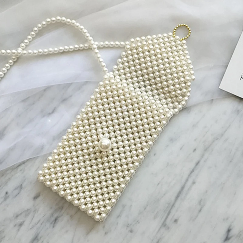 Хит продаж вечерние винтажные сумки с имитацией жемчуга ручная тканая сумка