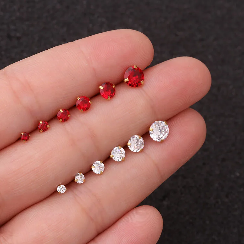 Sellsets 1 шт. 20 г унисекс из нержавеющей стали круглые радужные CZ Tragus Conch Rook Helix украшения для ушного пирсинга для мужчин и женщин