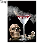 Алмазная 5d живопись, картина с полными квадратнымикруглыми страшными черепами для Хэллоуина, 3D вышивка крестиком, украшение для дома, подарок