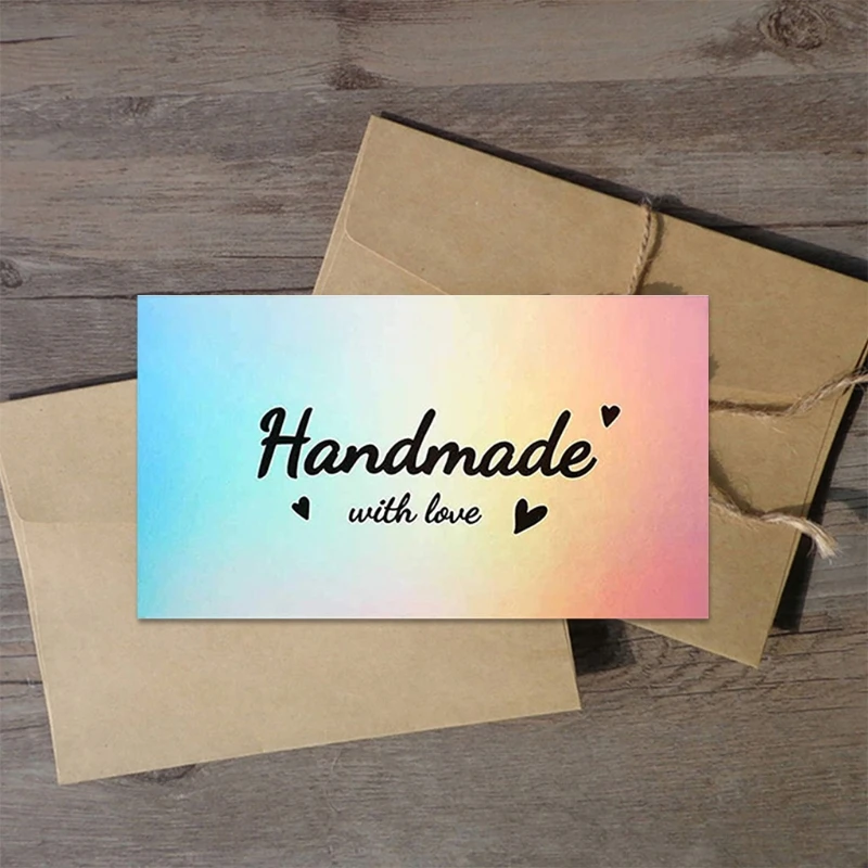 

50pcs Heart Great Taste Thank You Card Thanks Greeting Card Appreciation Cardstock for Owners Sellers Shop 72XF