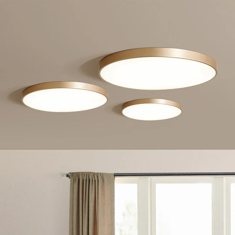 

Gold Luxury Modern Led Ceiling Lights For Bedroom Round Ultra-thin Surface Living Room Decoration Lamp With APP Dimmable Lustre