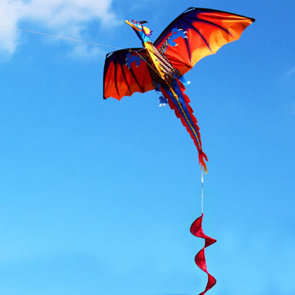 New Colorful 3D Dragon Kite With Tail Kites For Adult Kites Flying Outdoor 100m Kite Line Flying Game Children Kids Toys#38