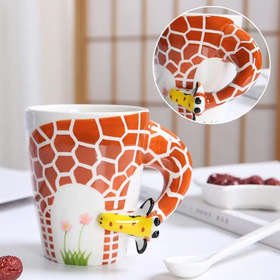 

Mug 3D Cup Stereo Hand-painted Ceramic Mug Animal Coffee Cup Cartoon Water Cup Milk Cup Office Tea Cup