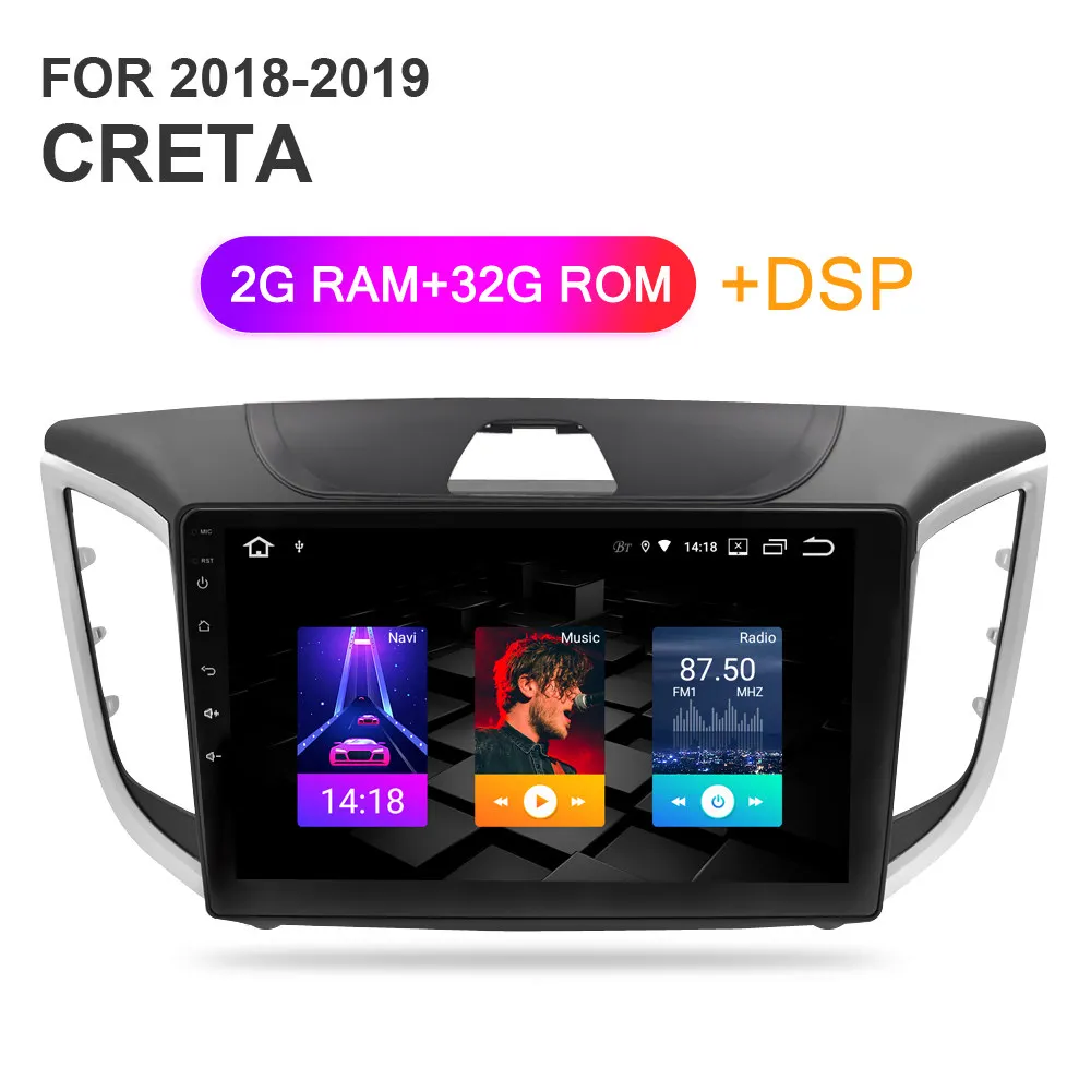 with dsp Ips Android 9,0 автомобильный стерео DVD Радио gps навигационный плеер для hyundai ix25 Creta- Видео Мультимедиа Bluetooth головное устройство - Цвет: with dsp