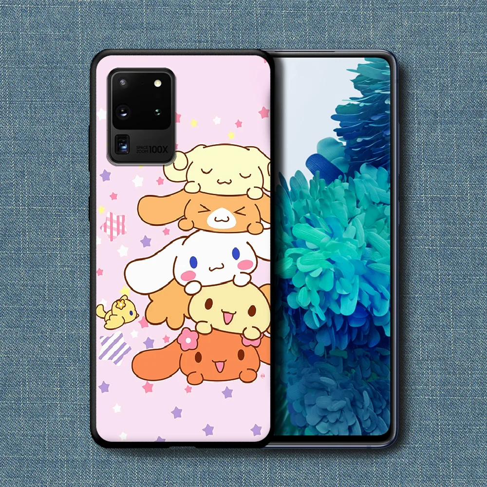 

Cartoon Cute Cinnamorolls Phone Case For Samsung Galaxy Note S 8 9 10 20 Plus E Lite Uitra black Cell Silicone Hoesjes Painting