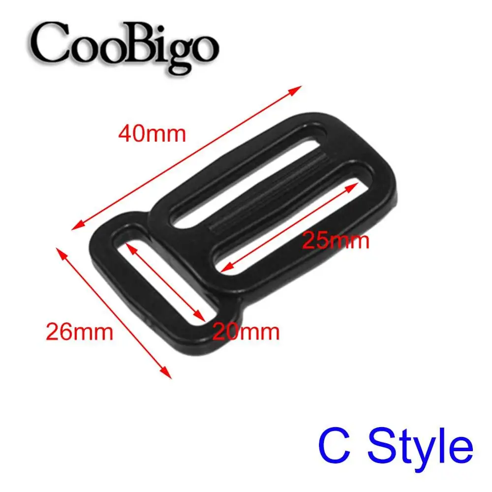 C Style 10 шт. пластик многофункциональный Многофункциональный Размер Tri-Glide Регулируемый слайдер пряжки для ошейника Собаки Жгут Рюкзак ремни Запчасти для ремня - Цвет: C Style