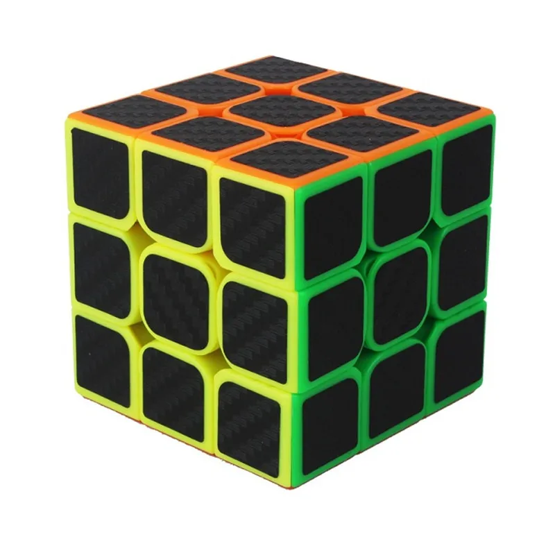 Adesivo de Carbono Yuxin Magic Cube Preto 3x3x3 Suave Velocidade Profissional Adulto Crianças Brinquedo Brinquedos Educativos Presente 3×3