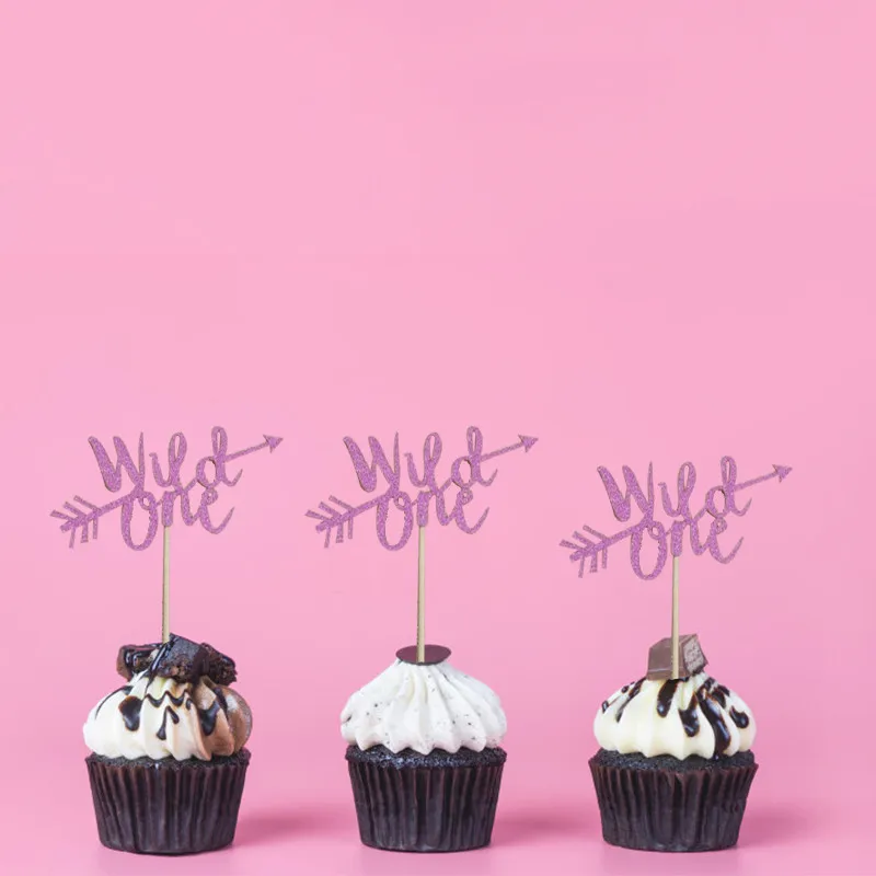 Chicinlife 10 шт. золотые дикие один кекс топперы с декором на день рождения вечеринку