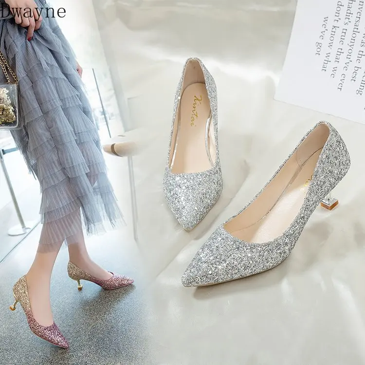 Туфли лодочки женские на высоком каблуке заостренный носок кристаллы