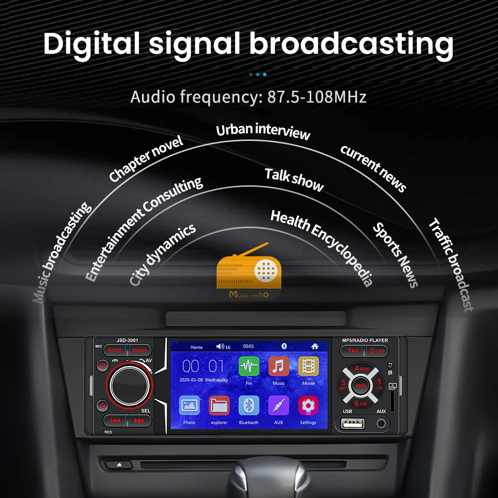 Автомобильный радиоприемник Fm стереоприемник мультимедийный видеоплеер с