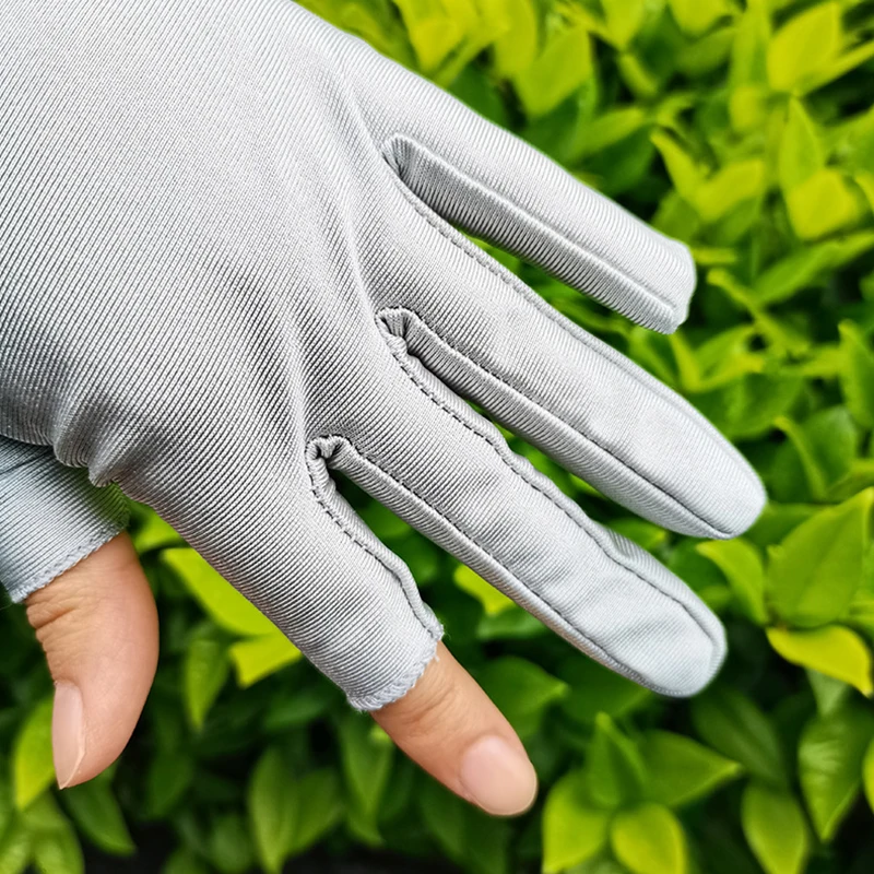 

Women Half Finger Driving Gloves Solid Color Summer Thin Mittens Spandex Stretch Sunscreen Anti-UV Anti-Slip Fingerless Gloves