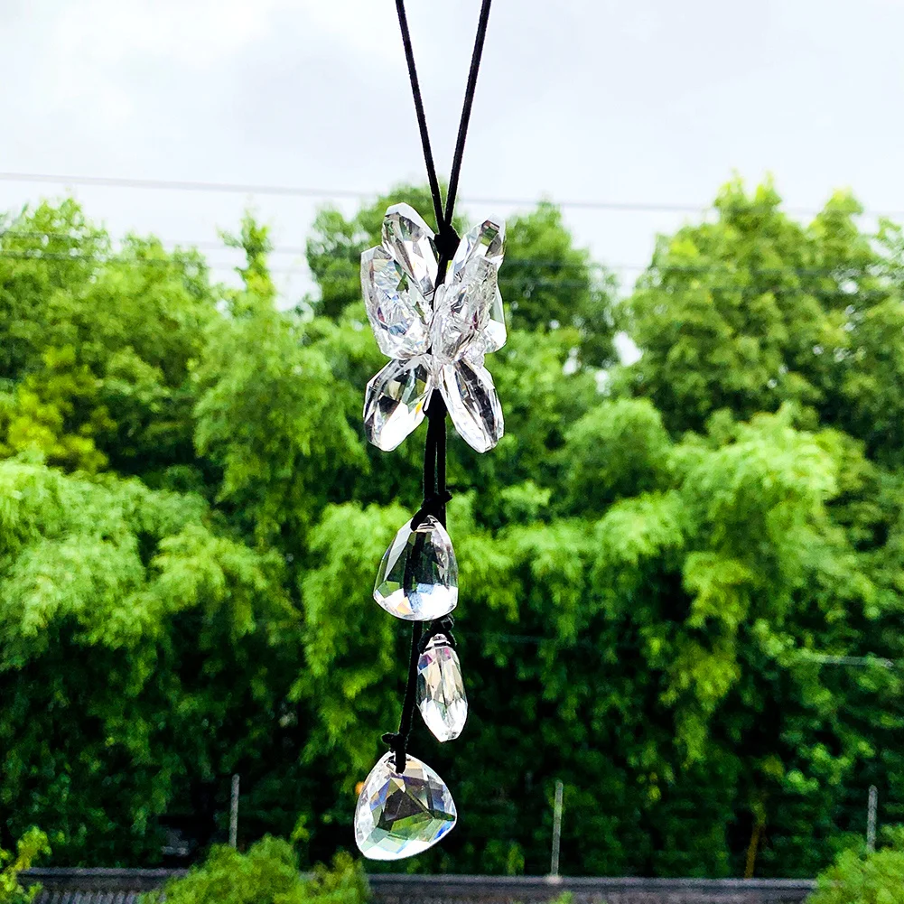 3D цветок кристалл автомобиль кулон счастливое висячие орнамент стеклянные