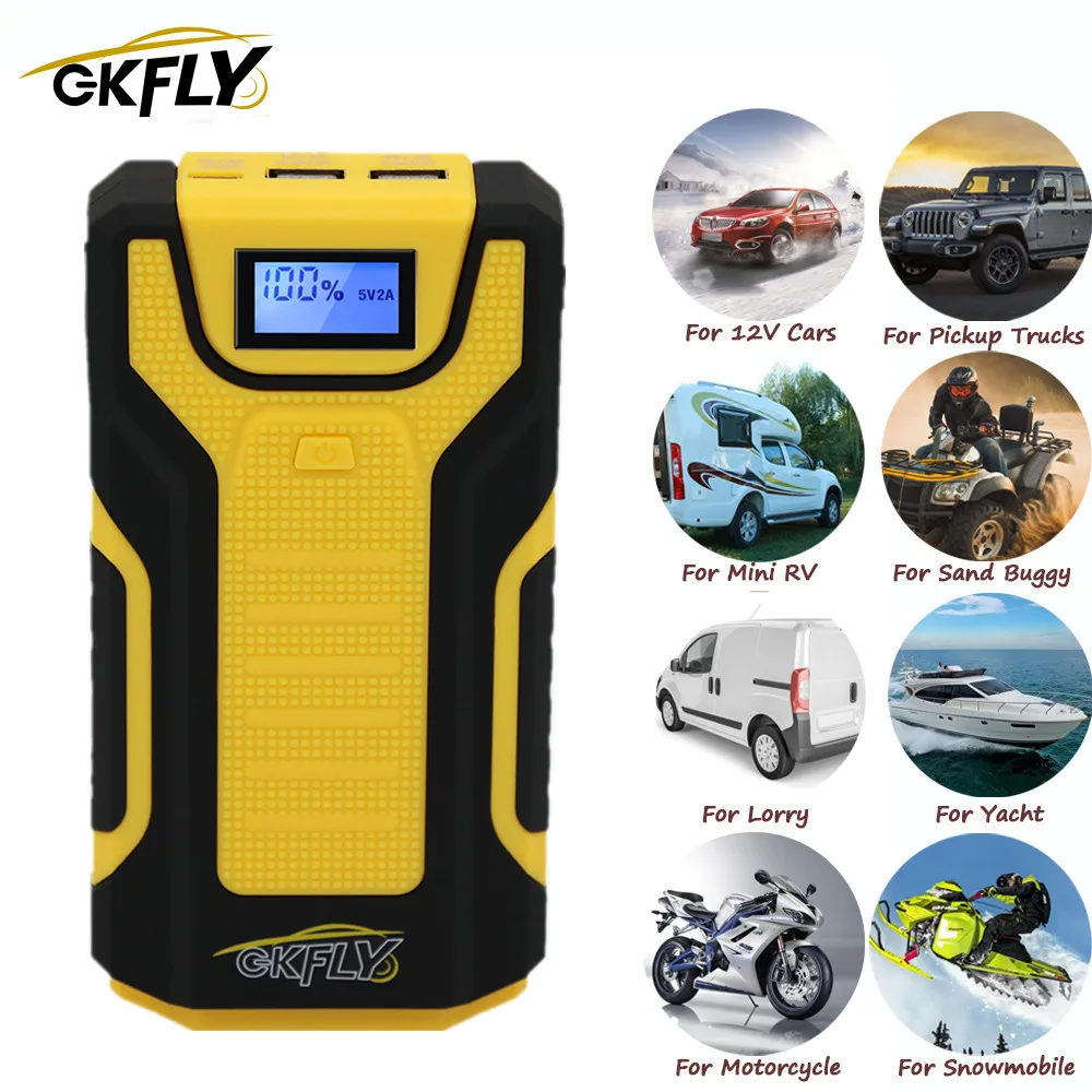 GKFLY Real 16000 мАч 1200A стартер для автомобиля аварийное пусковое устройство зарядное