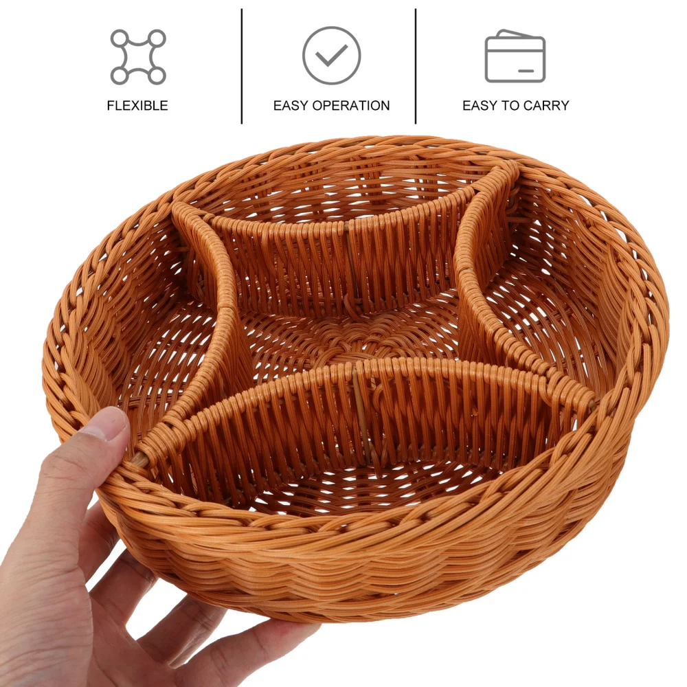 

1pc Fruit Basket Creative Decorative Basket Food Holder for Home (Light Brown)
