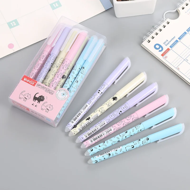 4 шт./лот гелевая ручка со стираемыми кошками Практичная для подписи Escolar Papelaria