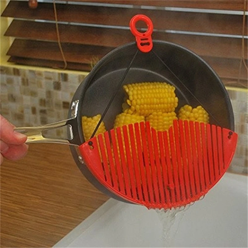 

Practical Fruit And Vegetable Drainer Red Fan Shape Prevent Vegetables From Falling Filter Washing Accessories Kitchen Tools