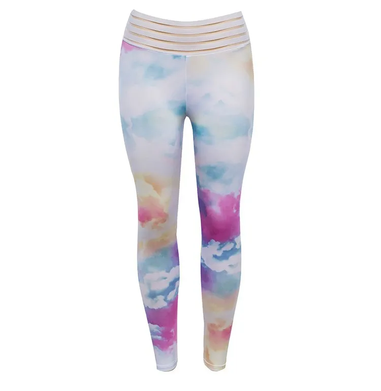 

Mandylandy Women's Fashion Skinny Yoga Pants Spring and Autumn Sexy Printed Elastic High Waist Pencil Pants