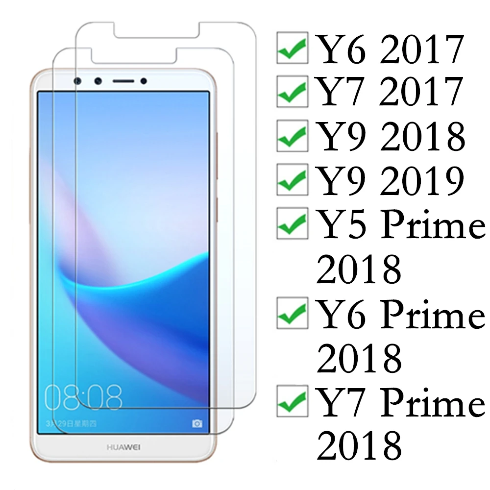 Закаленное стекло 9H для Huawei Y9 2019 Y5 Prime Y6 Y7 стеклянный экран протектор huawei 2018 Prime.