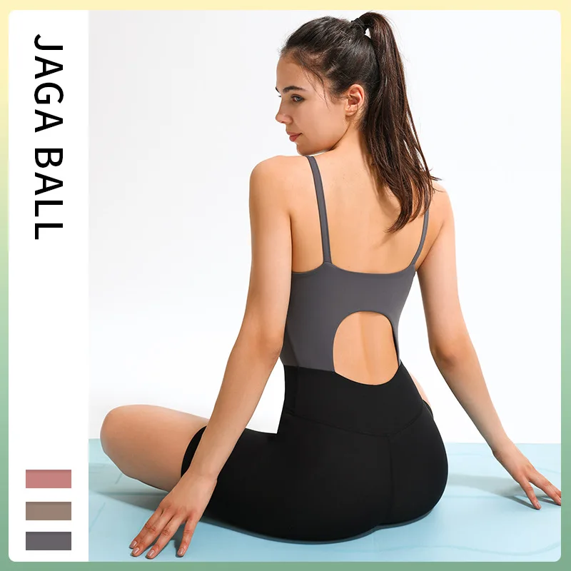 Соблазнительные Комбинезоны для йоги с открытой спиной облегающие спортивные