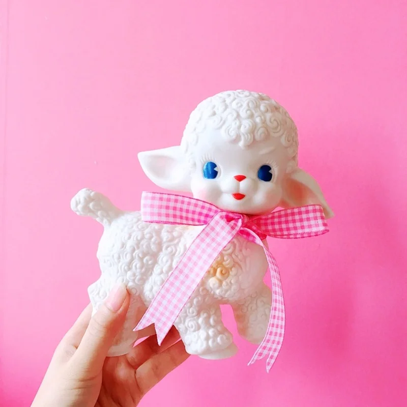Винтажные игрушки из ягненка милые кукольные животные Showa украшение для комнаты