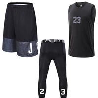 sports basketball shorts shooting sleeveless shirt for men gym workout 34 length compression leggings running vest activewear