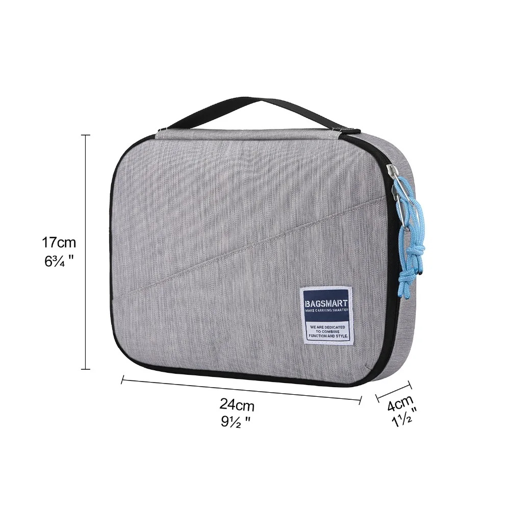 Pаспродажа BAGSMART органайзер для электроники двухслойный дорожный органайзер для кабеля органайзер для шнура сумка для аксессуаров органайзер сумка дл...