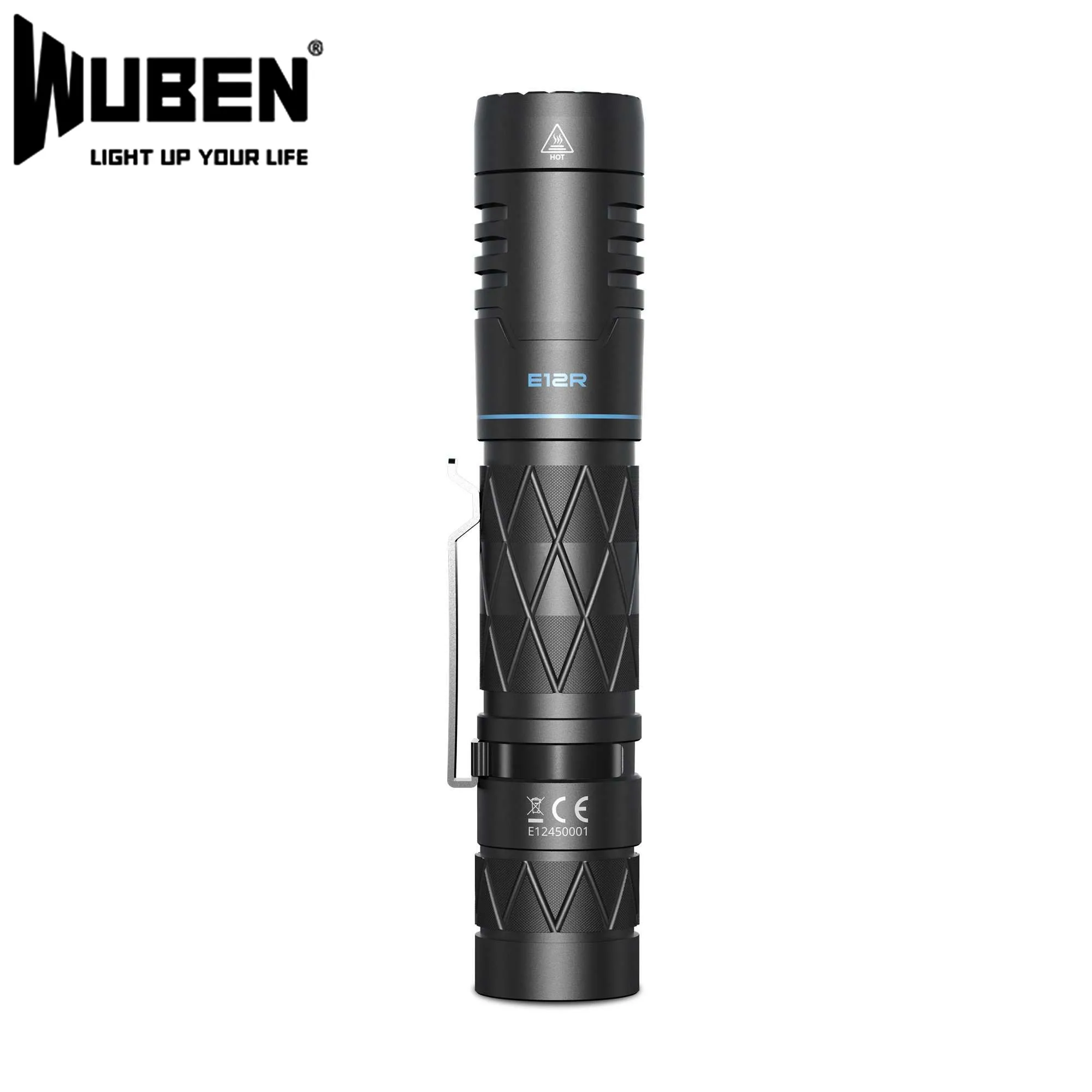 Online WUBEN E12R High Power LED Taschenlampe 1200 Lumen Typ-C USB Aufladbare 3100mAh 18650 Li-Ion Batterie Power Bank EDC Taschenlampe