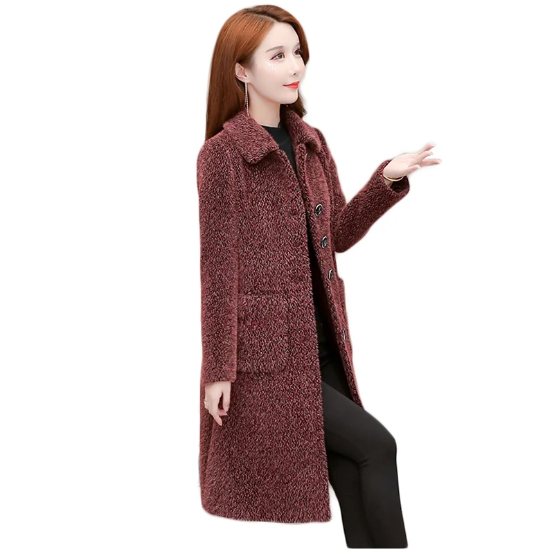 Haute Couture Fur Parkas Elegant Top Women Clothing Winter  Shaggy Coat Korean style Jacket Imitate Mink Cashmere Long Outerwear