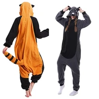 cartoon animal flannel onesie for adult cute raccoon hooded gloomy bear cosplay costume women romper sleepwear pigiama donna