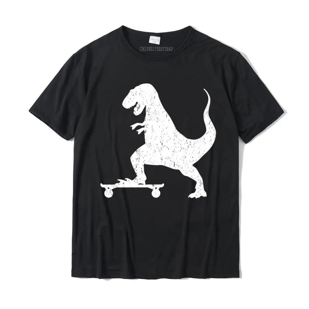 

T-Rex on a Skateboard Grunge Dinosaur Skateboarding T-shirt Tops Shirts Hip Hop Casual Cotton Men Tshirts Casual